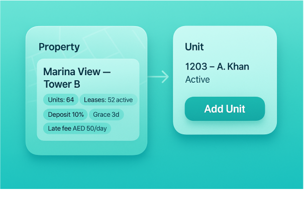 Smart Rent Flow mobile app interface